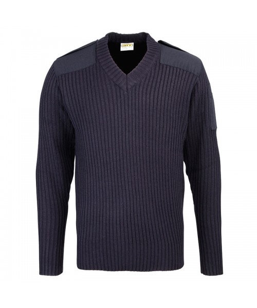 Plain Security style v-neck sweater RTY 470gsm, 5 Gauge